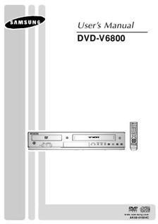 Samsung DVD V 6800 manual. Camera Instructions.